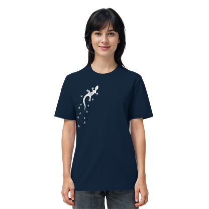 Gecko Eidechse Silhouette hell - Organic Shirt