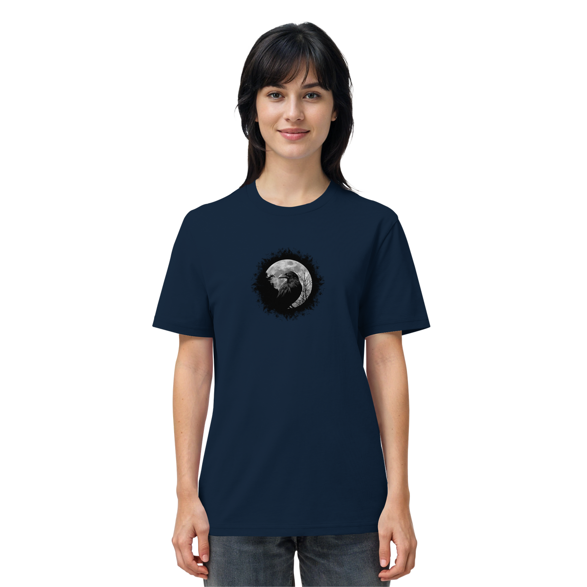 Schwarzer Rabe bei Vollmond  - Organic Shirt