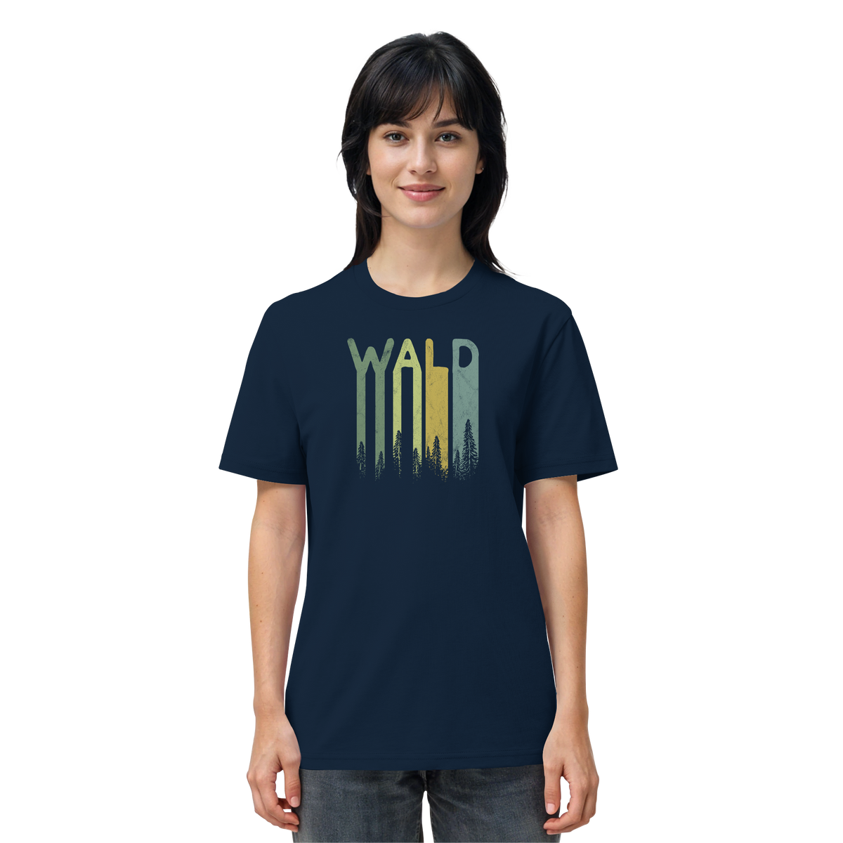 Wald Retro Forst Schriftzug - Organic Shirt