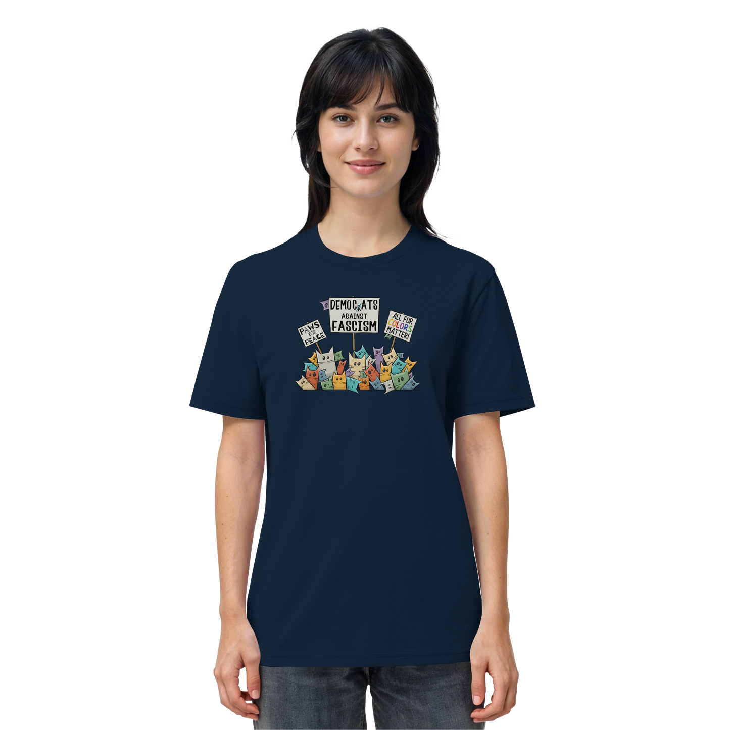 Demo-Katzen gegen Faschismus und für Vielfalt - Organic Shirt