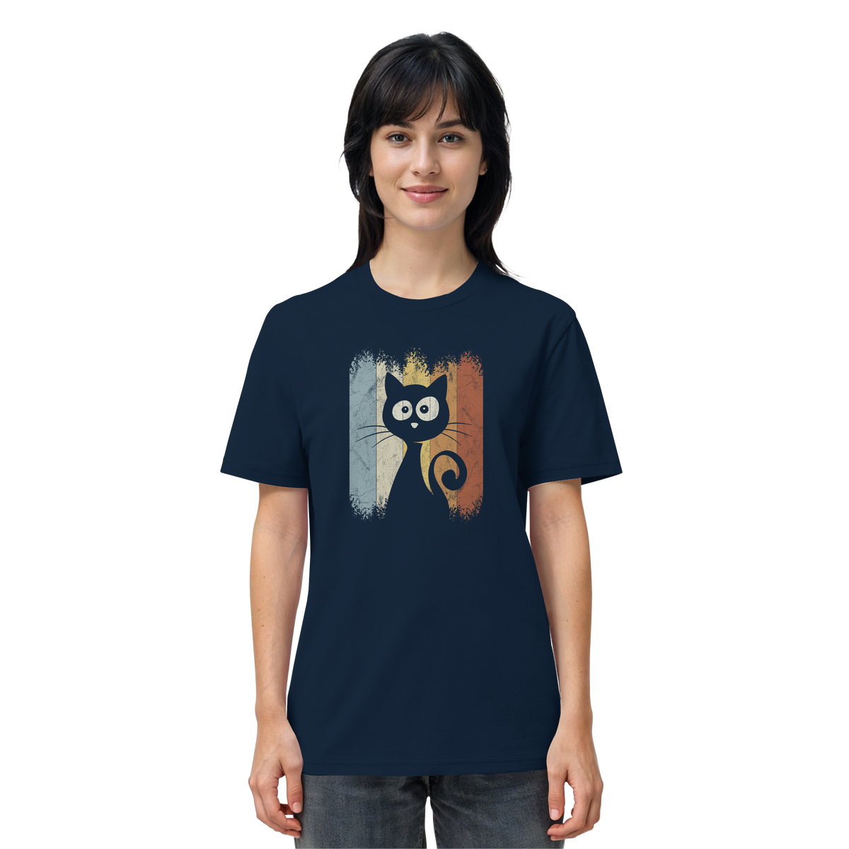 Retro Katze Silhouette - Organic Shirt