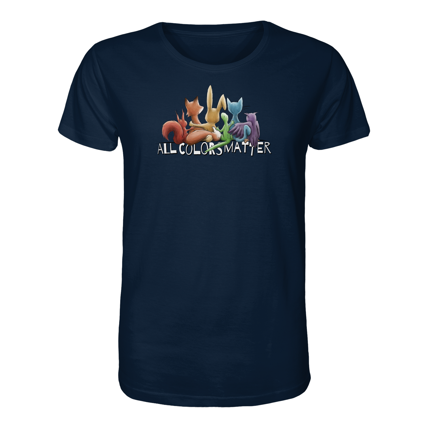 All Colors Matter! Regenbogen Tiere für Vielfalt - Organic Shirt