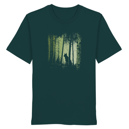 Luchs Wildkatze im Zwielicht Wald - Organic Shirt