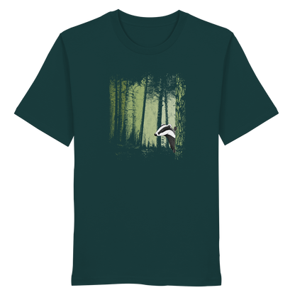 frecher Dachs im Zwielicht Wald - Organic Shirt