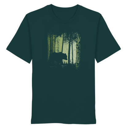 Braunbär im Zwielicht Wald - Organic Shirt