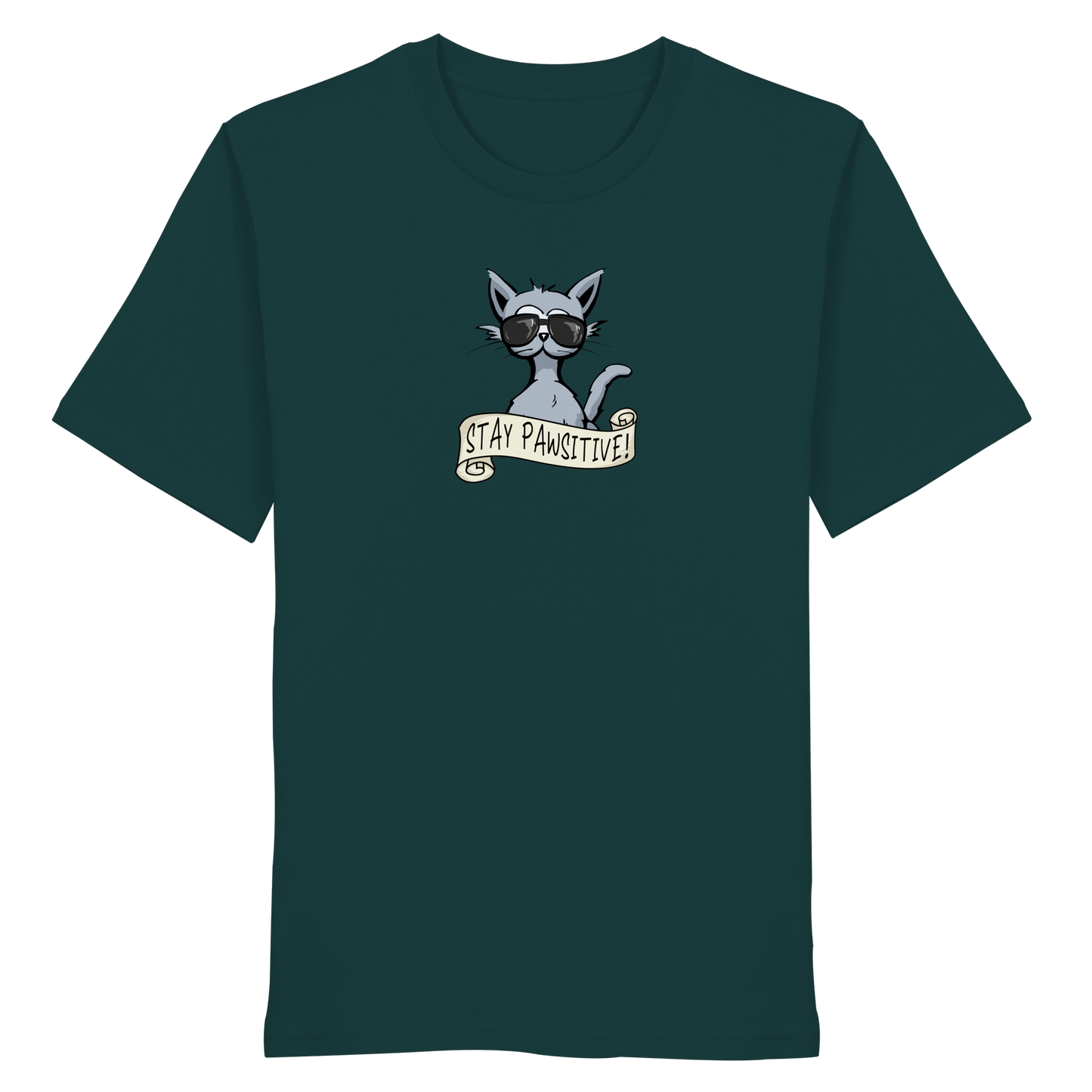Stay Pawsitive Bleib lässig Hipster Katze - Organic Shirt