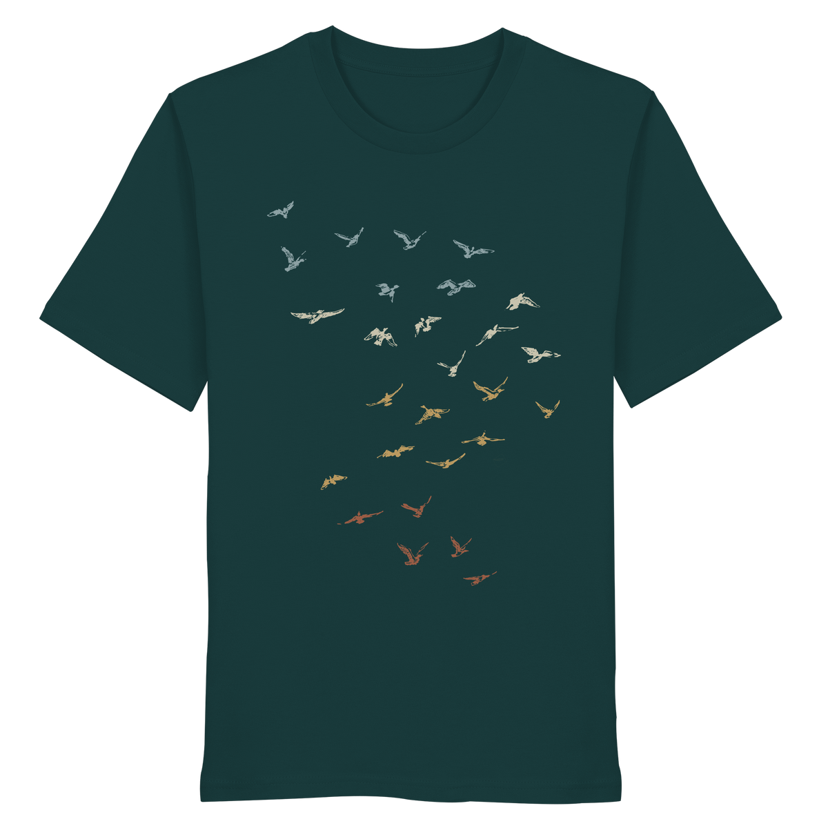 Retro Vogel Schwarm - Organic Shirt