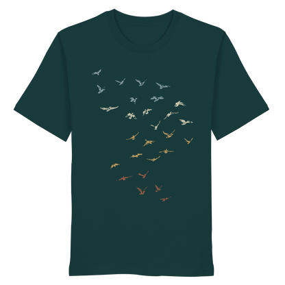 Retro Vogel Schwarm - Organic Shirt