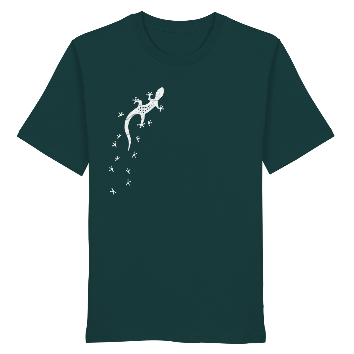 Gecko Eidechse Silhouette hell - Organic Shirt