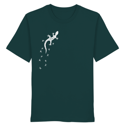 Gecko Eidechse Silhouette hell - Organic Shirt
