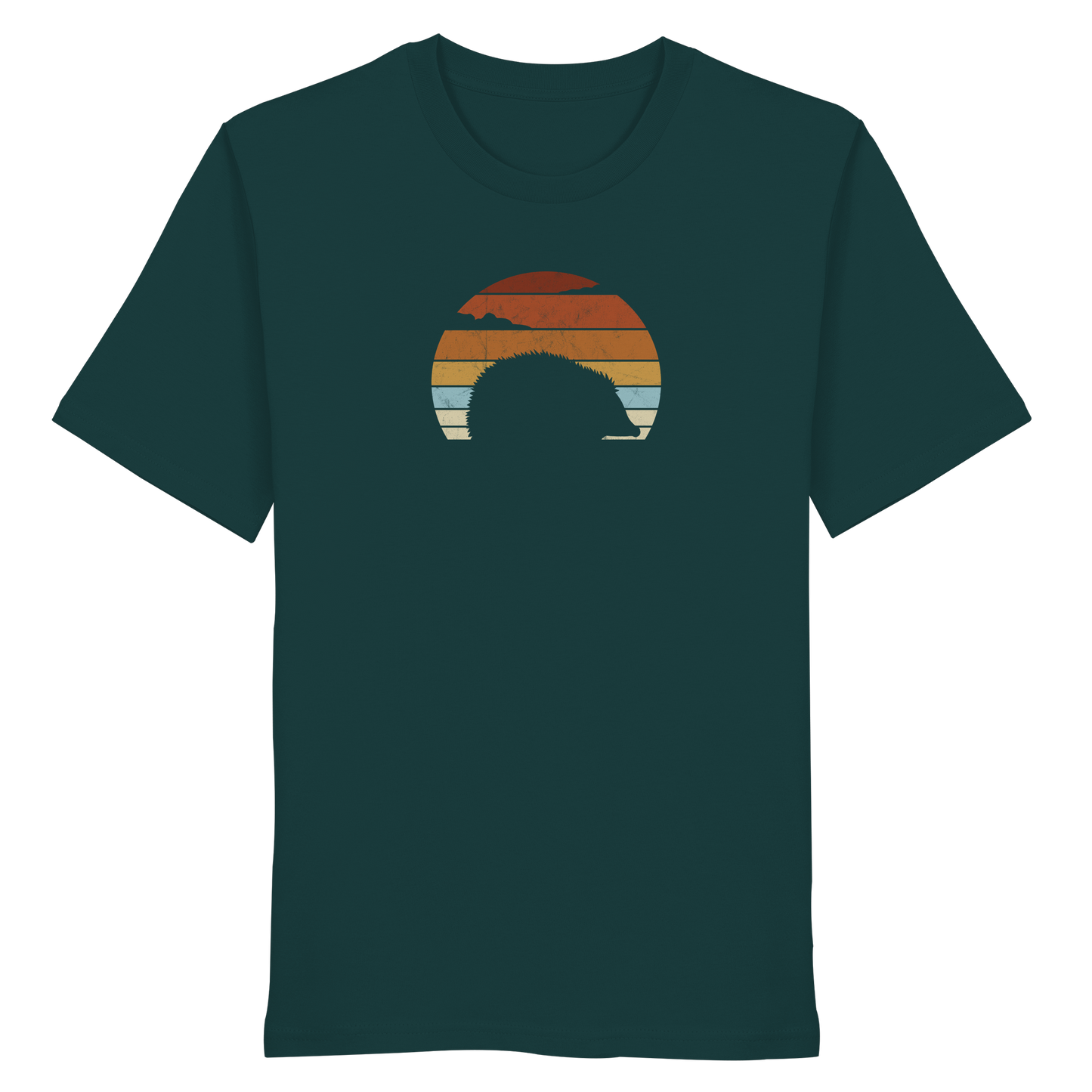 Retro Igel Silhouette im Sonnenuntergang - Organic Shirt