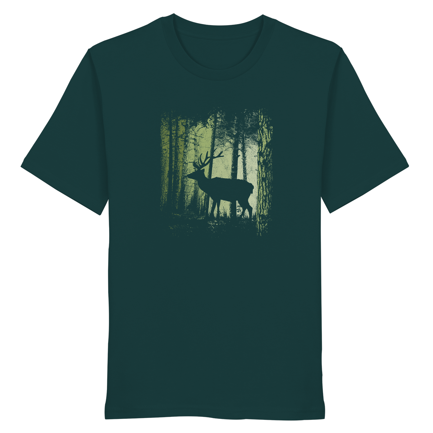 Hirsch im Zwielicht Wald - Organic Shirt