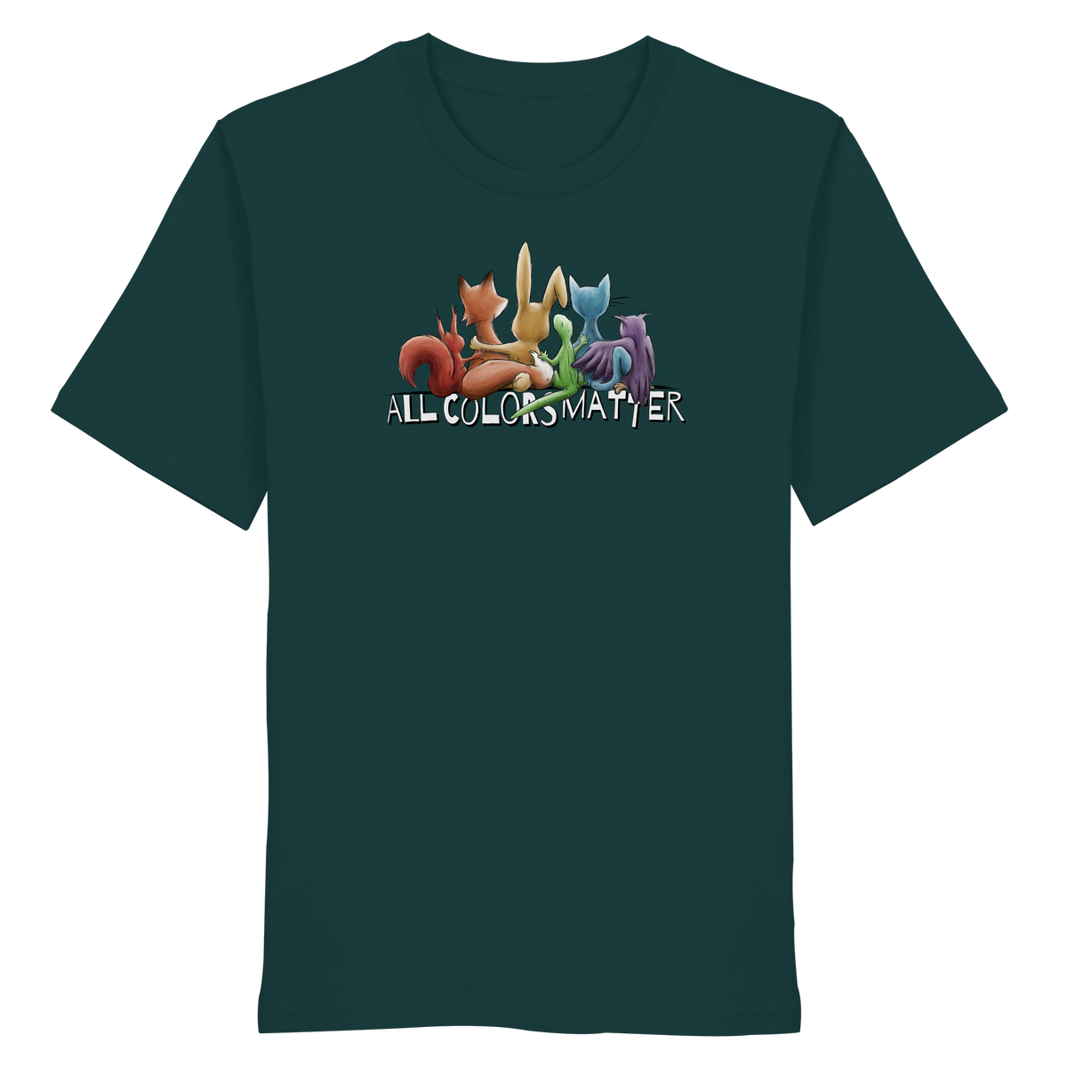 All Colors Matter! Regenbogen Tiere für Vielfalt - Organic Shirt