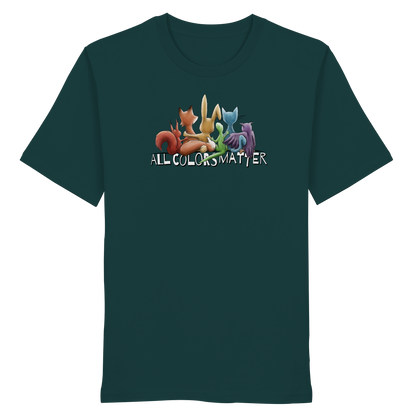 All Colors Matter! Regenbogen Tiere für Vielfalt - Organic Shirt