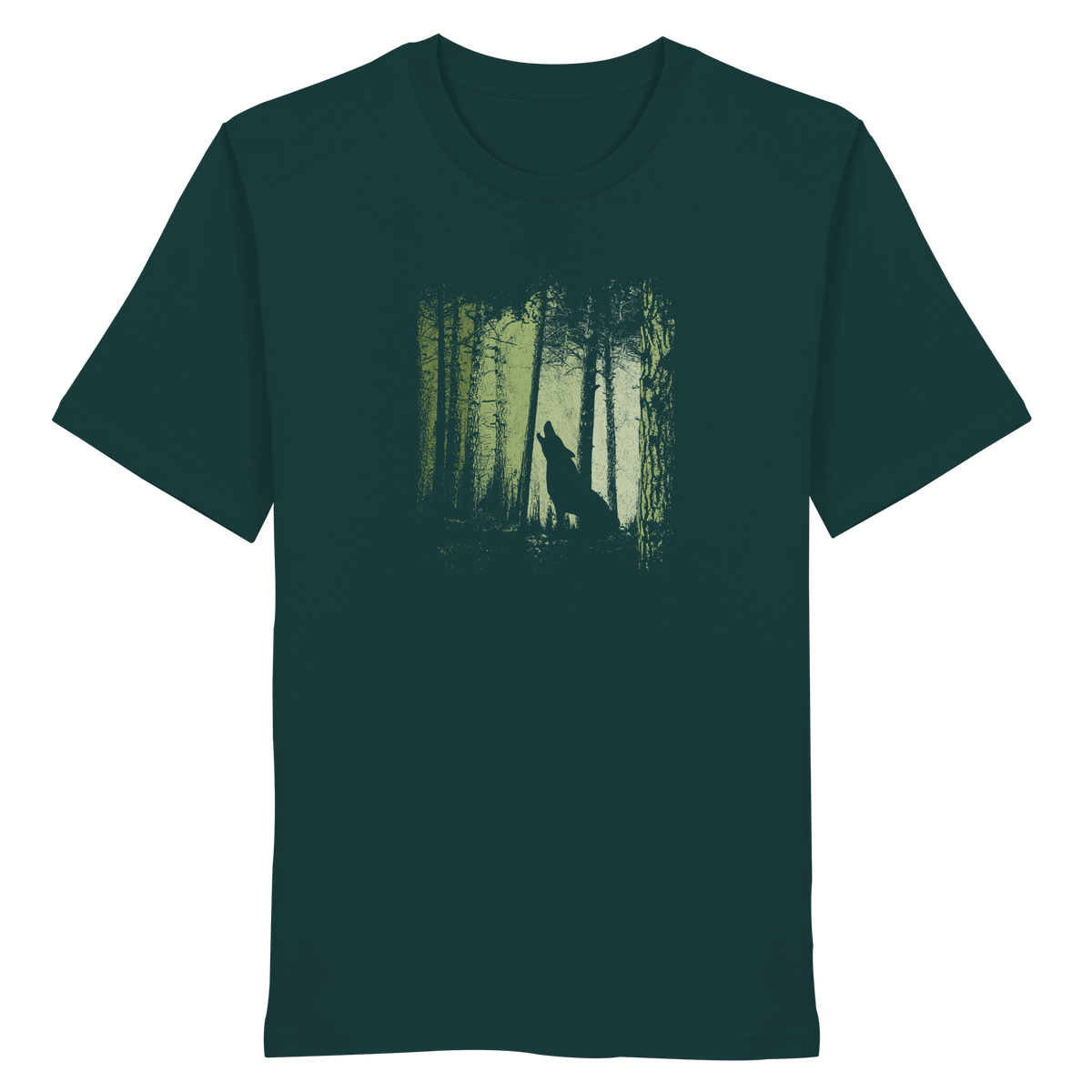 Einsamer Wolf im Zwielicht Wald  - Organic Shirt