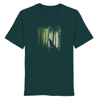 Einsamer Wolf im Zwielicht Wald  - Organic Shirt