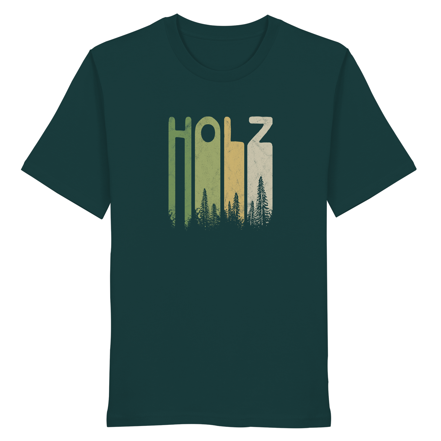 Holz Retro Wald Schriftzug - Organic Shirt