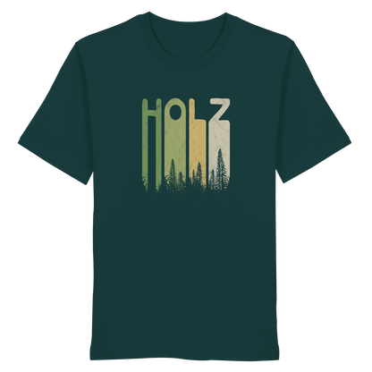 Holz Retro Wald Schriftzug - Organic Shirt