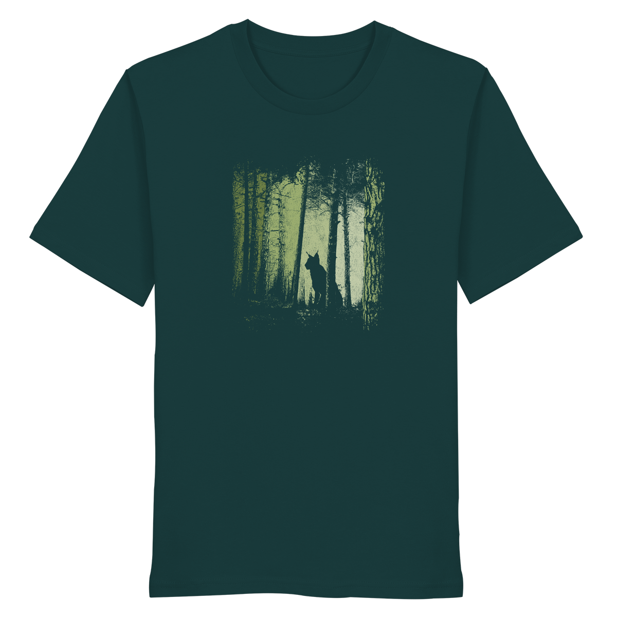 Luchs Wildkatze im Zwielicht Wald - Organic Shirt