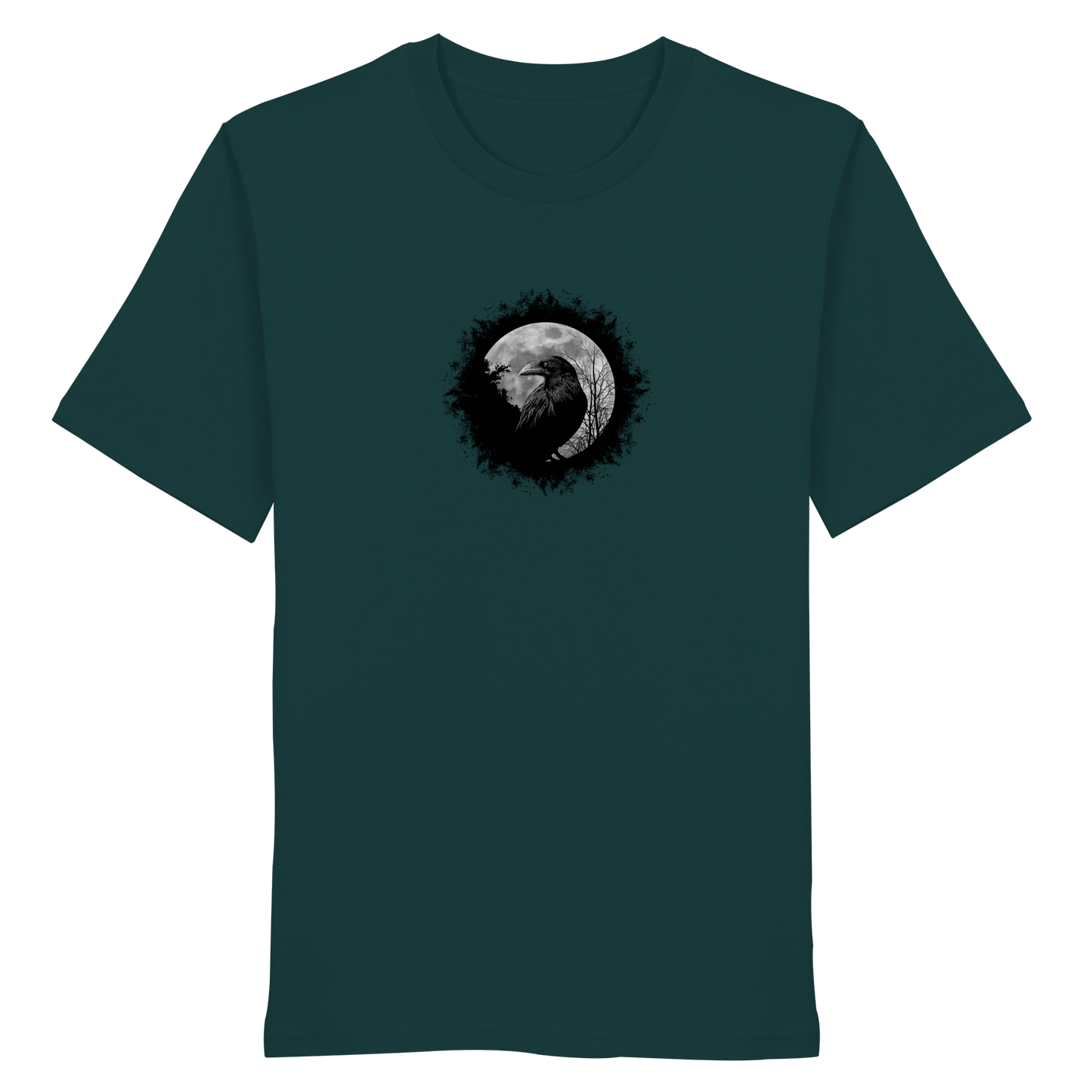 Schwarzer Rabe bei Vollmond  - Organic Shirt