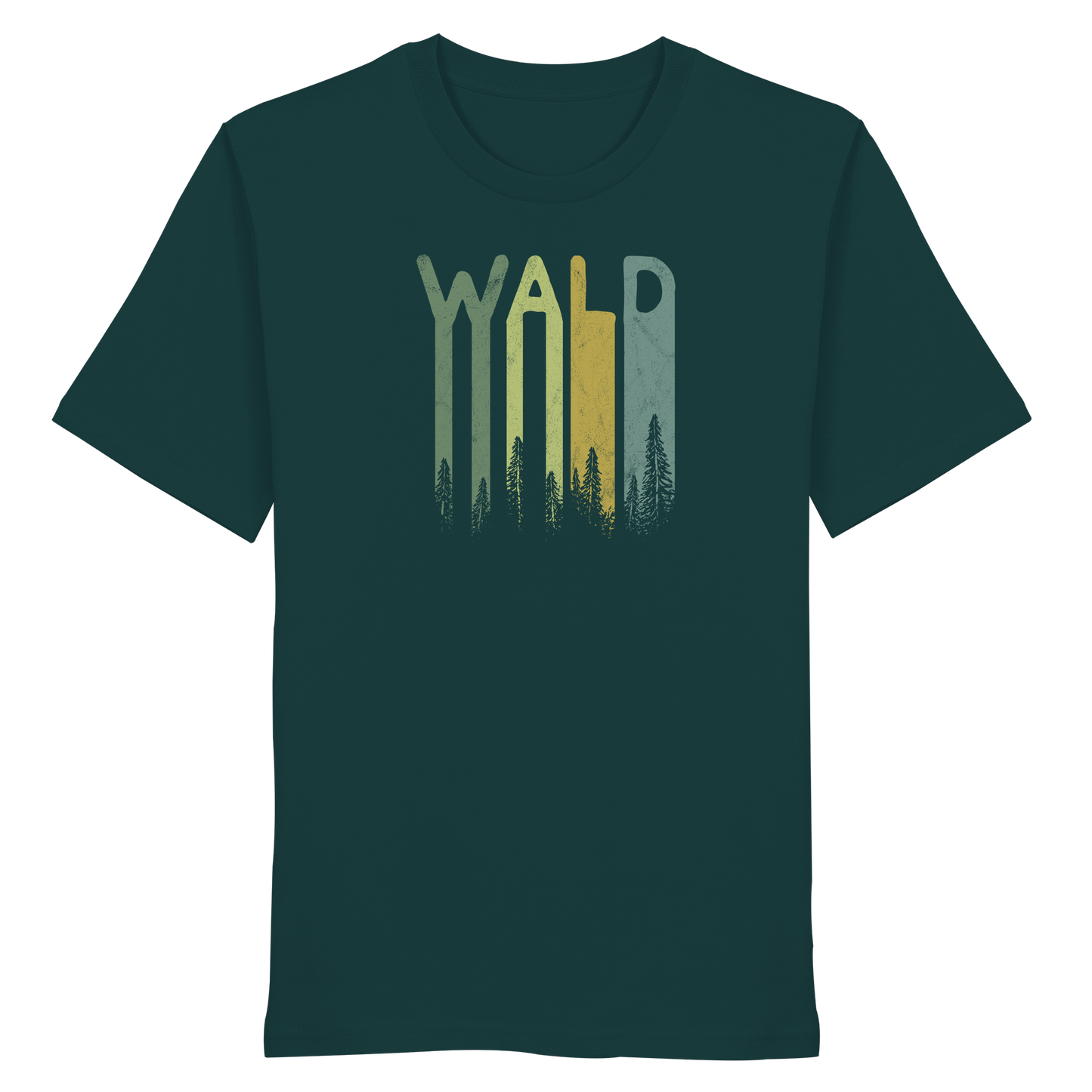 Wald Retro Forst Schriftzug - Organic Shirt