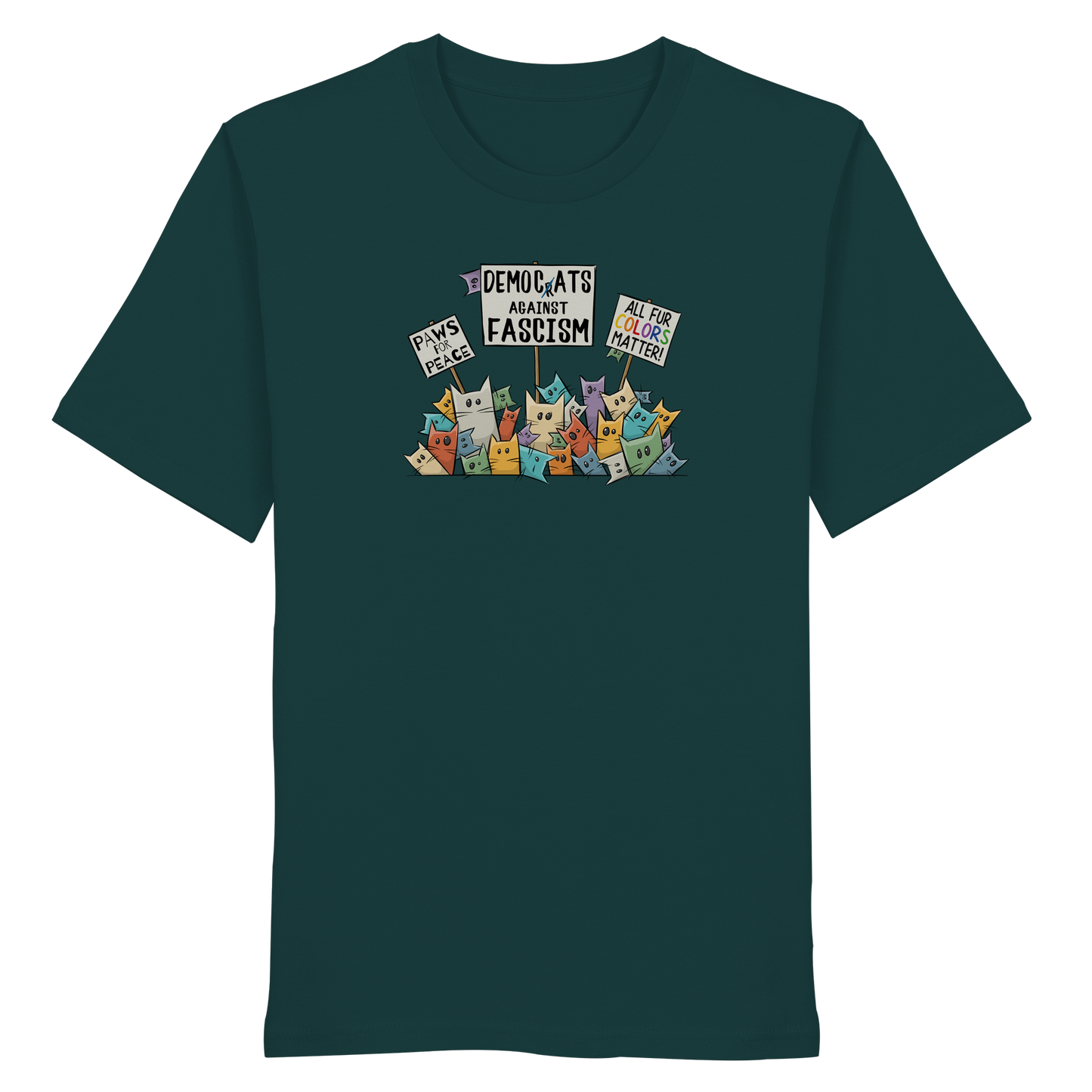 Demo-Katzen gegen Faschismus und für Vielfalt - Organic Shirt