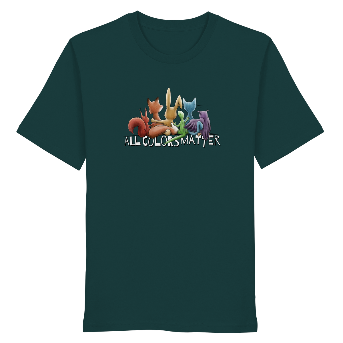 All Colors Matter! Regenbogen Tiere für Vielfalt - Organic Shirt
