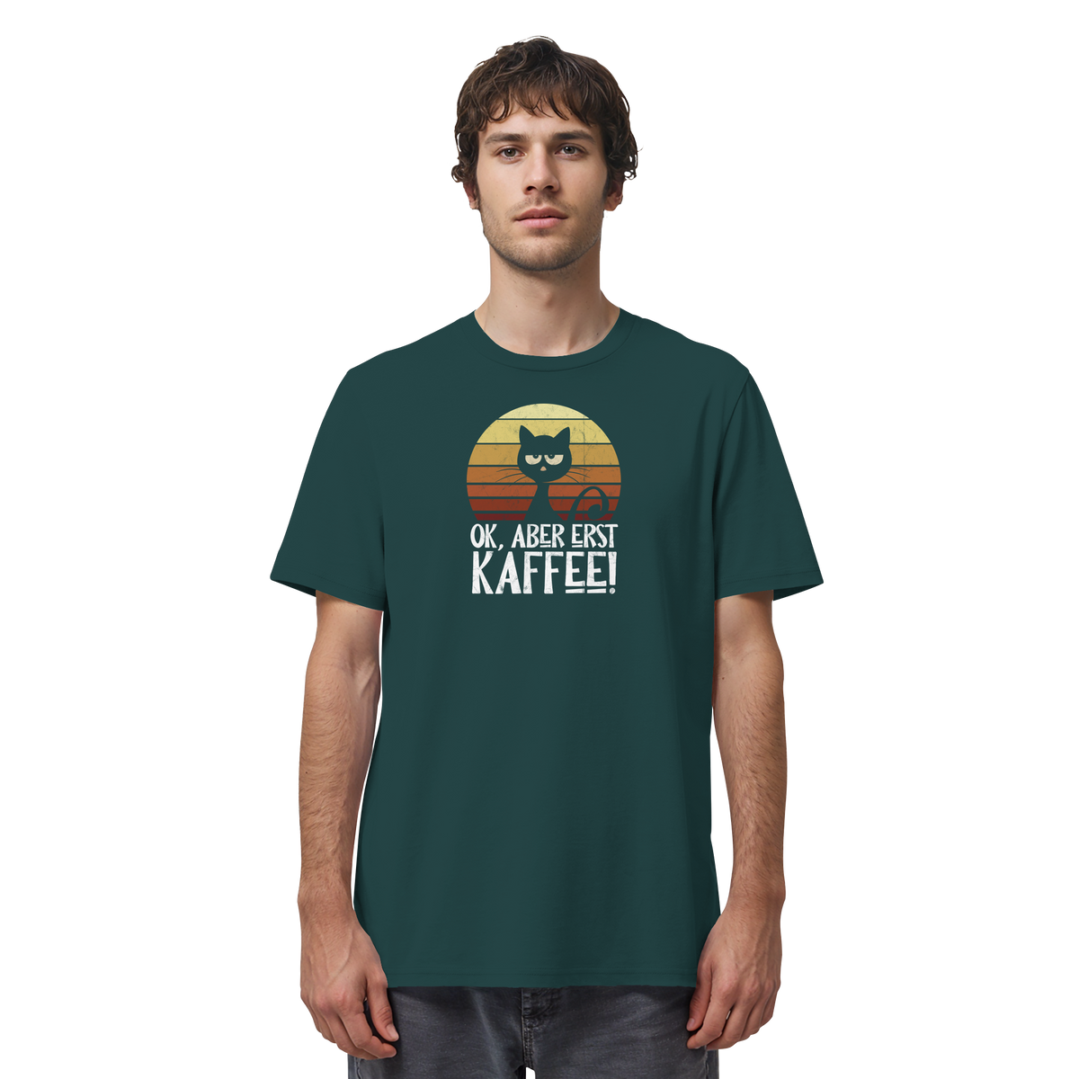 Ok, aber erst Kaffee | launische Katze - Organic Shirt