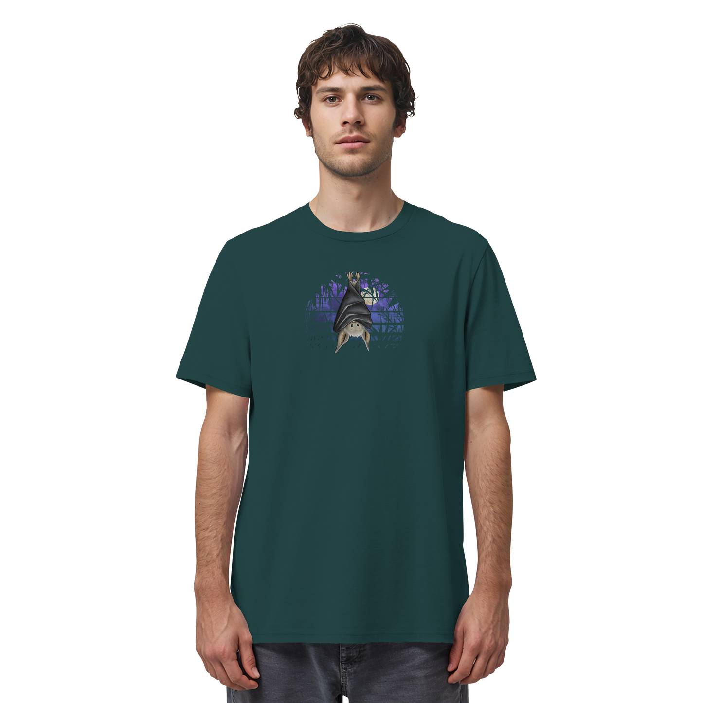 Fledermaus in blauer Nacht - Organic Shirt