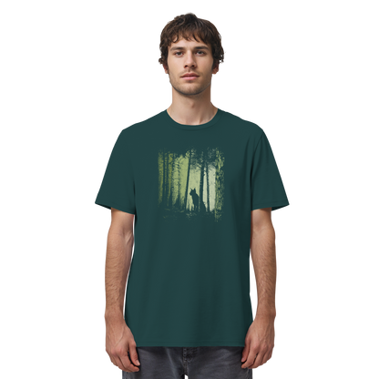 Luchs Wildkatze im Zwielicht Wald - Organic Shirt