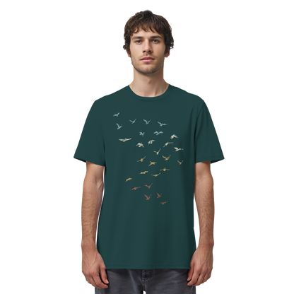 Retro Vogel Schwarm - Organic Shirt