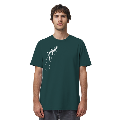Gecko Eidechse Silhouette hell - Organic Shirt