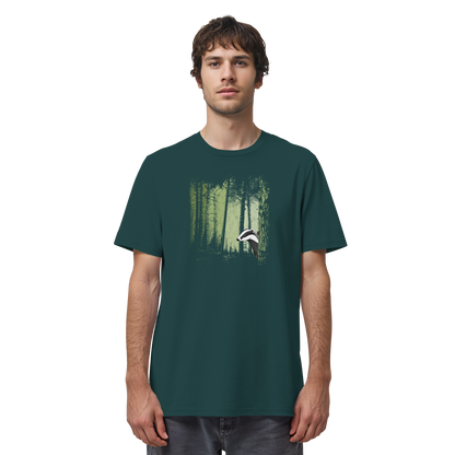 frecher Dachs im Zwielicht Wald - Organic Shirt