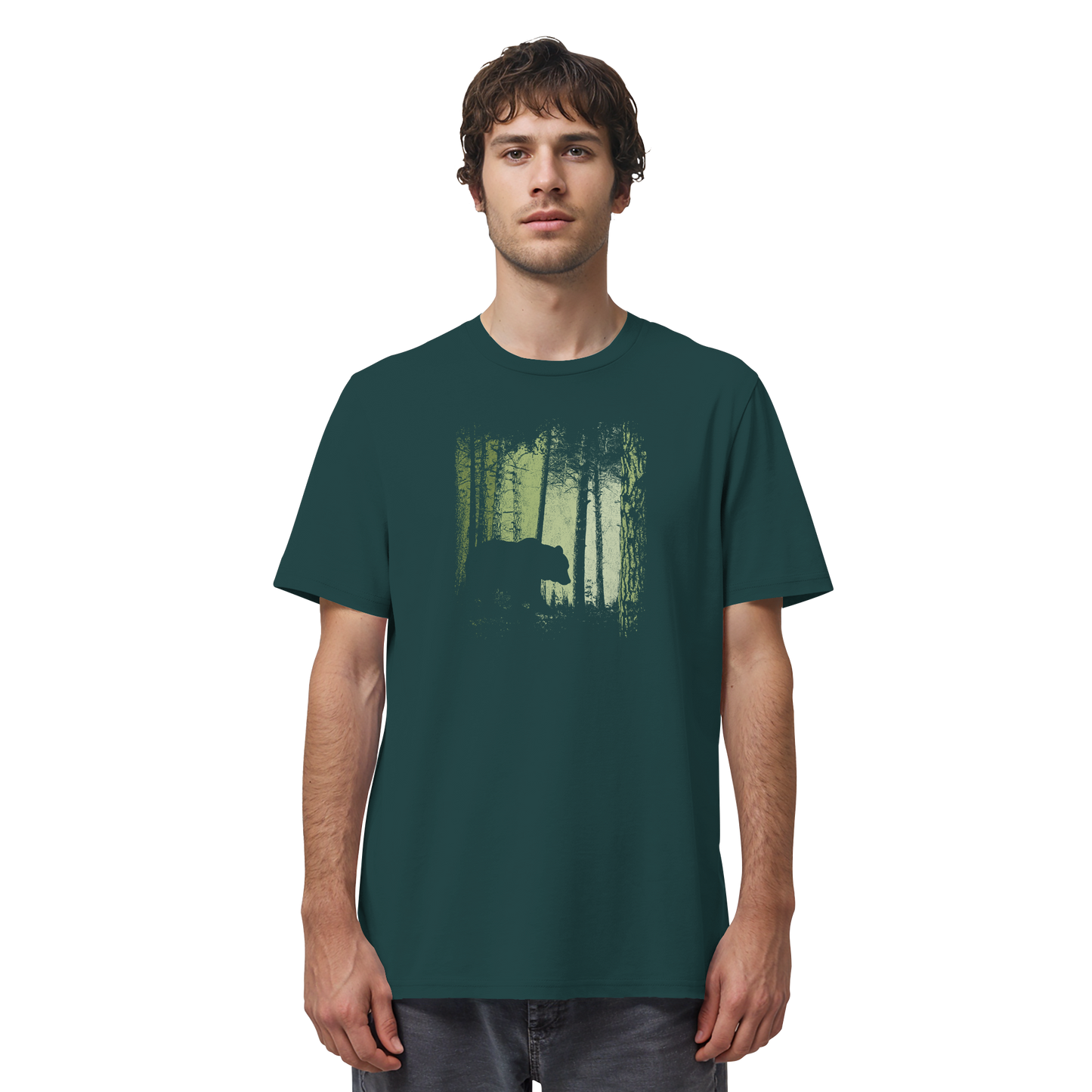 Braunbär im Zwielicht Wald - Organic Shirt