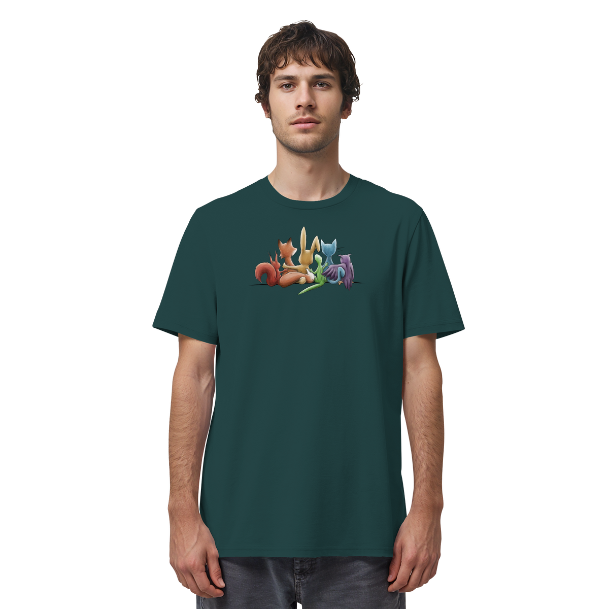 Regenbogen Tiere für Freundschaft, Toleranz und Vielfalt - Organic Shirt