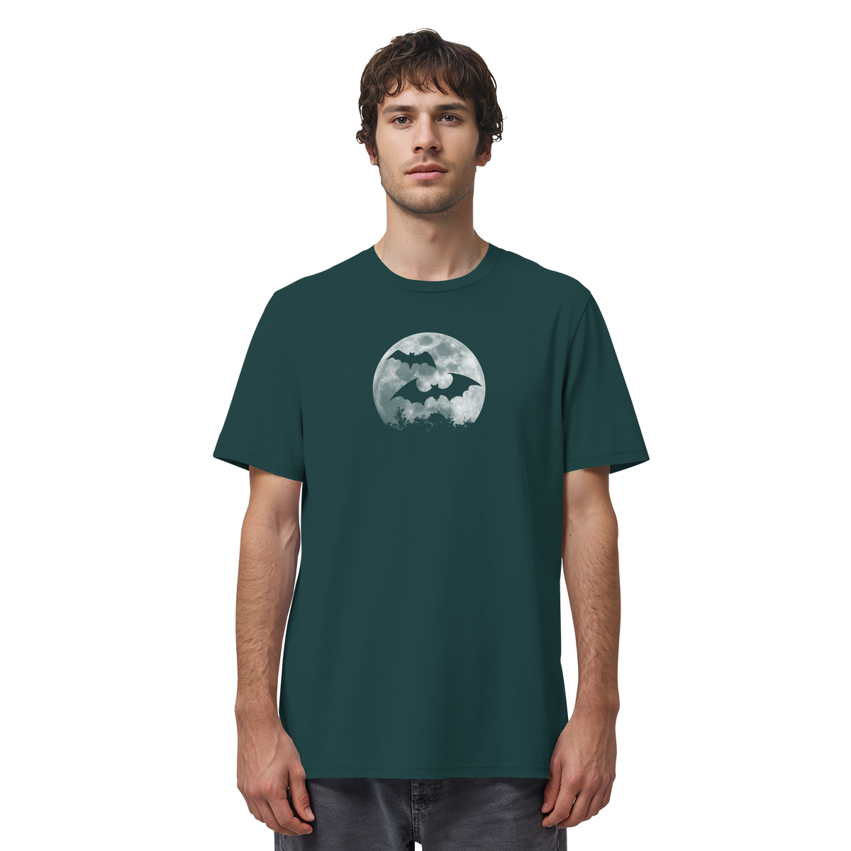 Fledermaus Silhouetten bei Vollmond - Organic Shirt