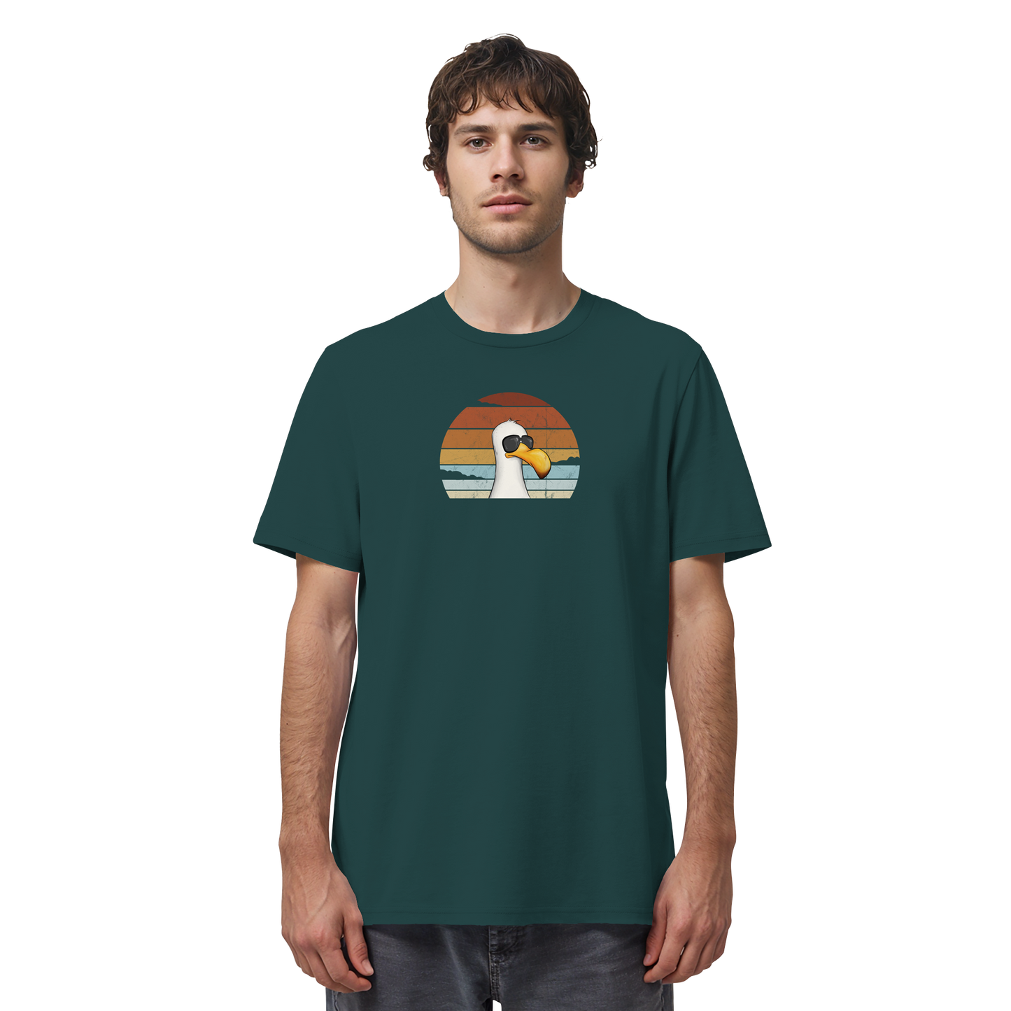 Cool lässige Retro Möwe - Organic Shirt