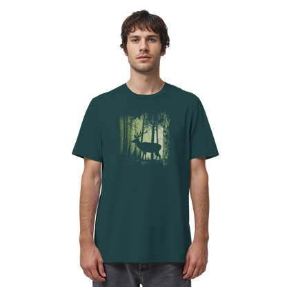 Hirsch im Zwielicht Wald - Organic Shirt