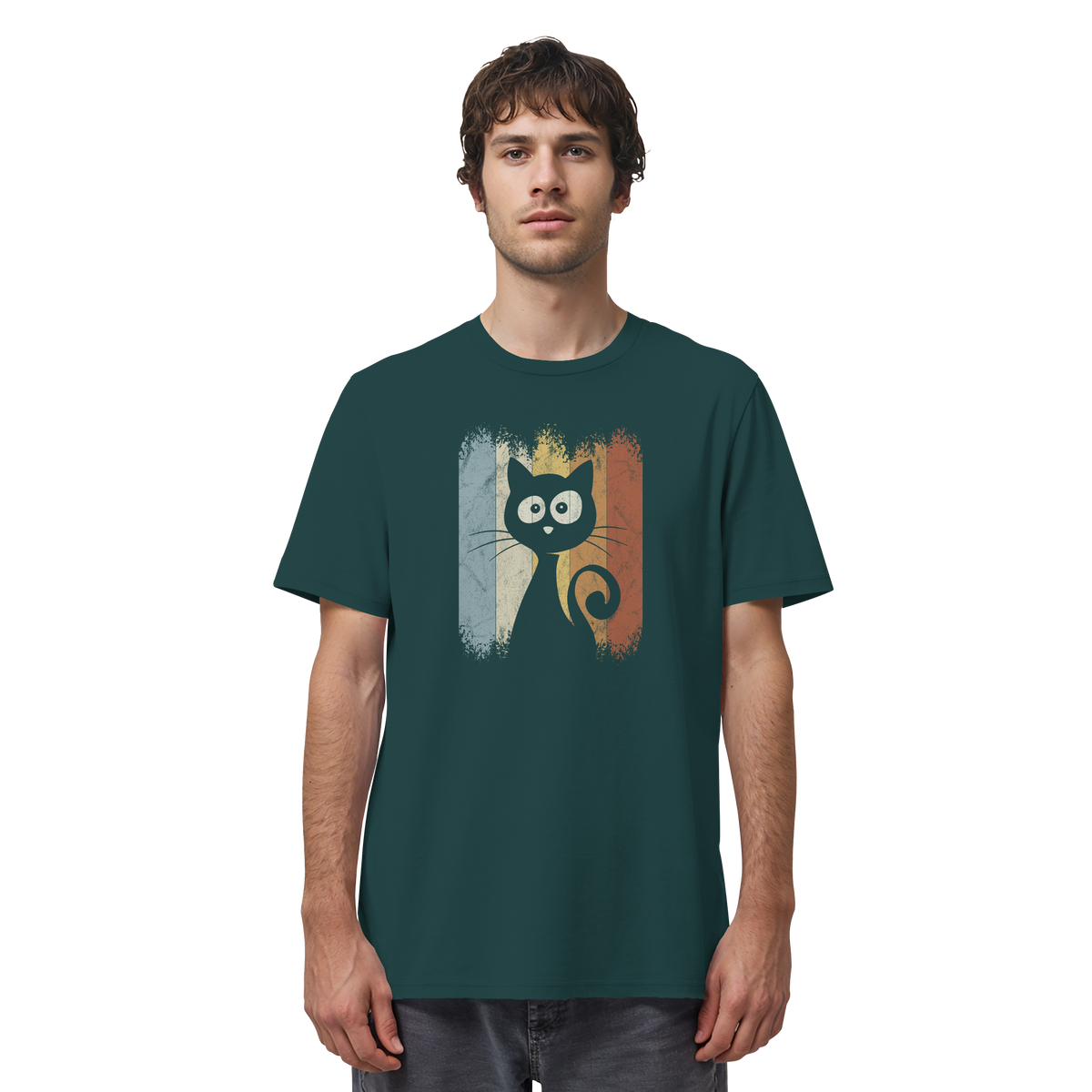 Retro Katze Silhouette - Organic Shirt