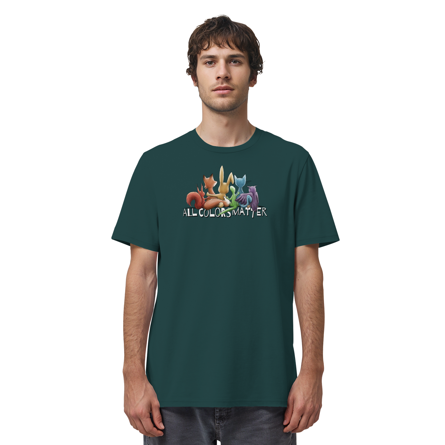 All Colors Matter! Regenbogen Tiere für Vielfalt - Organic Shirt
