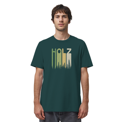 Holz Retro Wald Schriftzug - Organic Shirt
