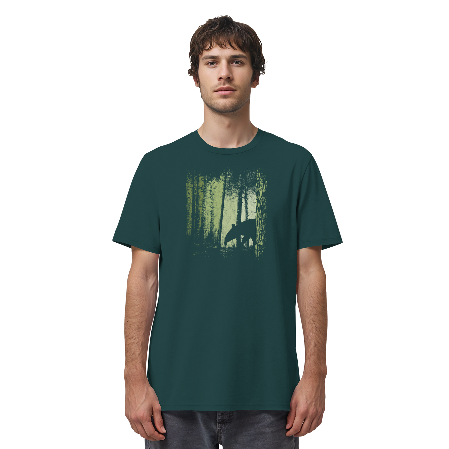 Lässiger Tapir im Zwielicht Wald - Organic Shirt