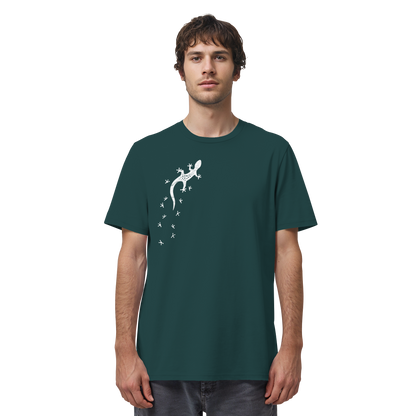 Gecko Eidechse Silhouette hell - Organic Shirt