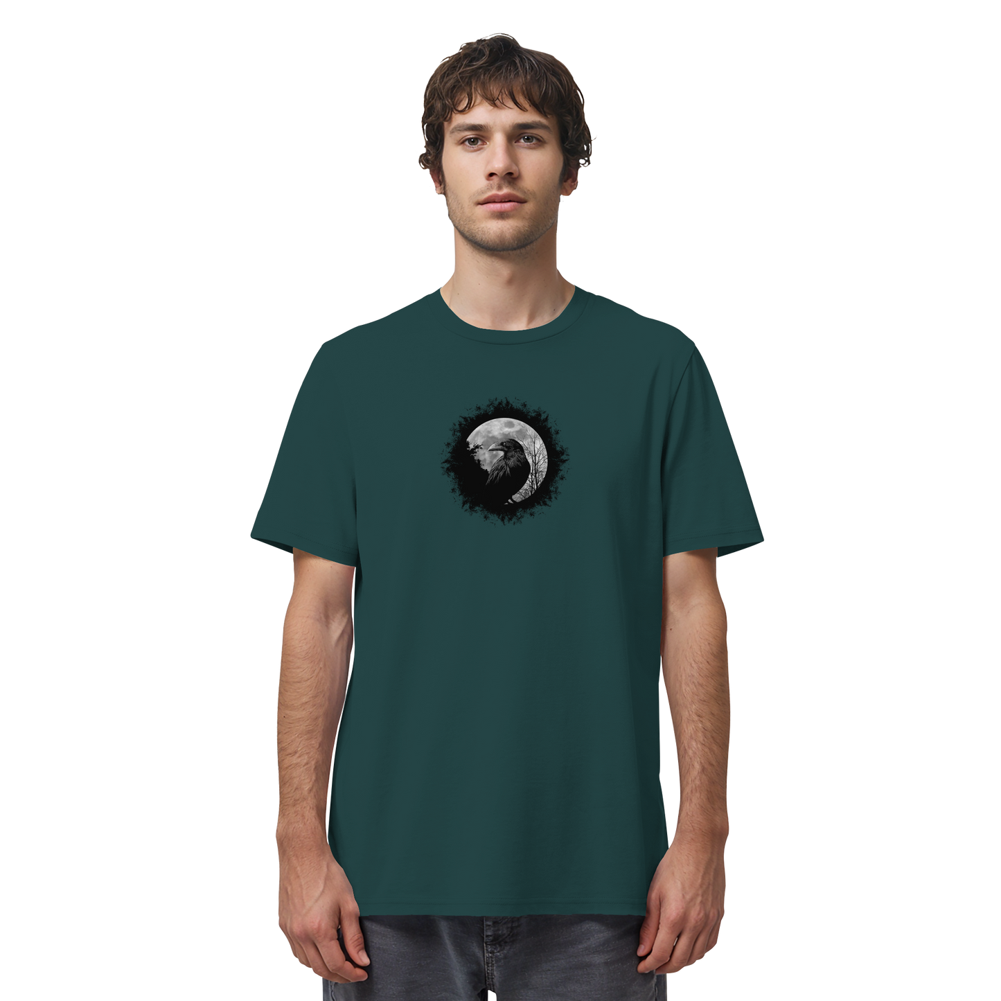Schwarzer Rabe bei Vollmond  - Organic Shirt