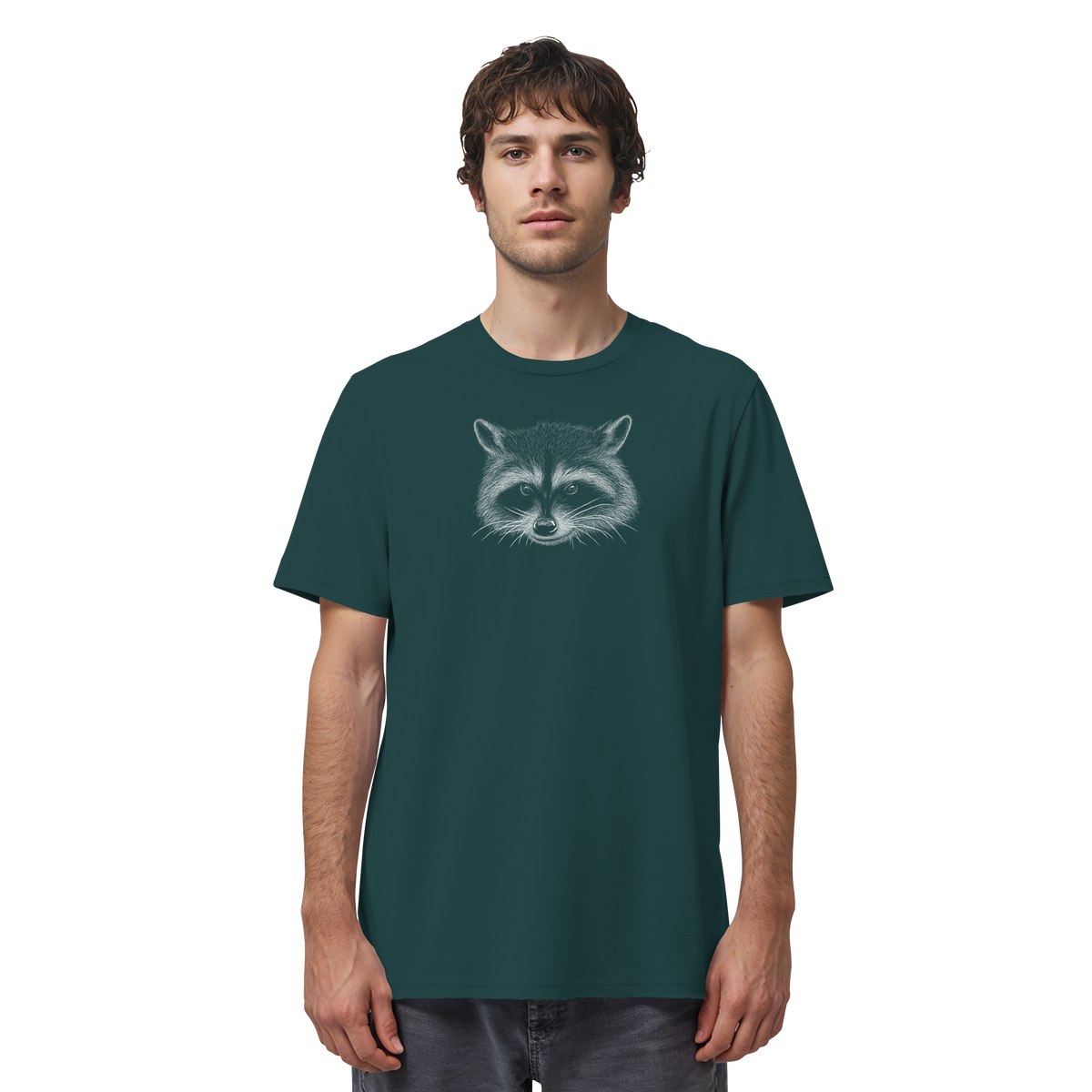 Waschbär Illustration Kritzelkunst - Organic Shirt