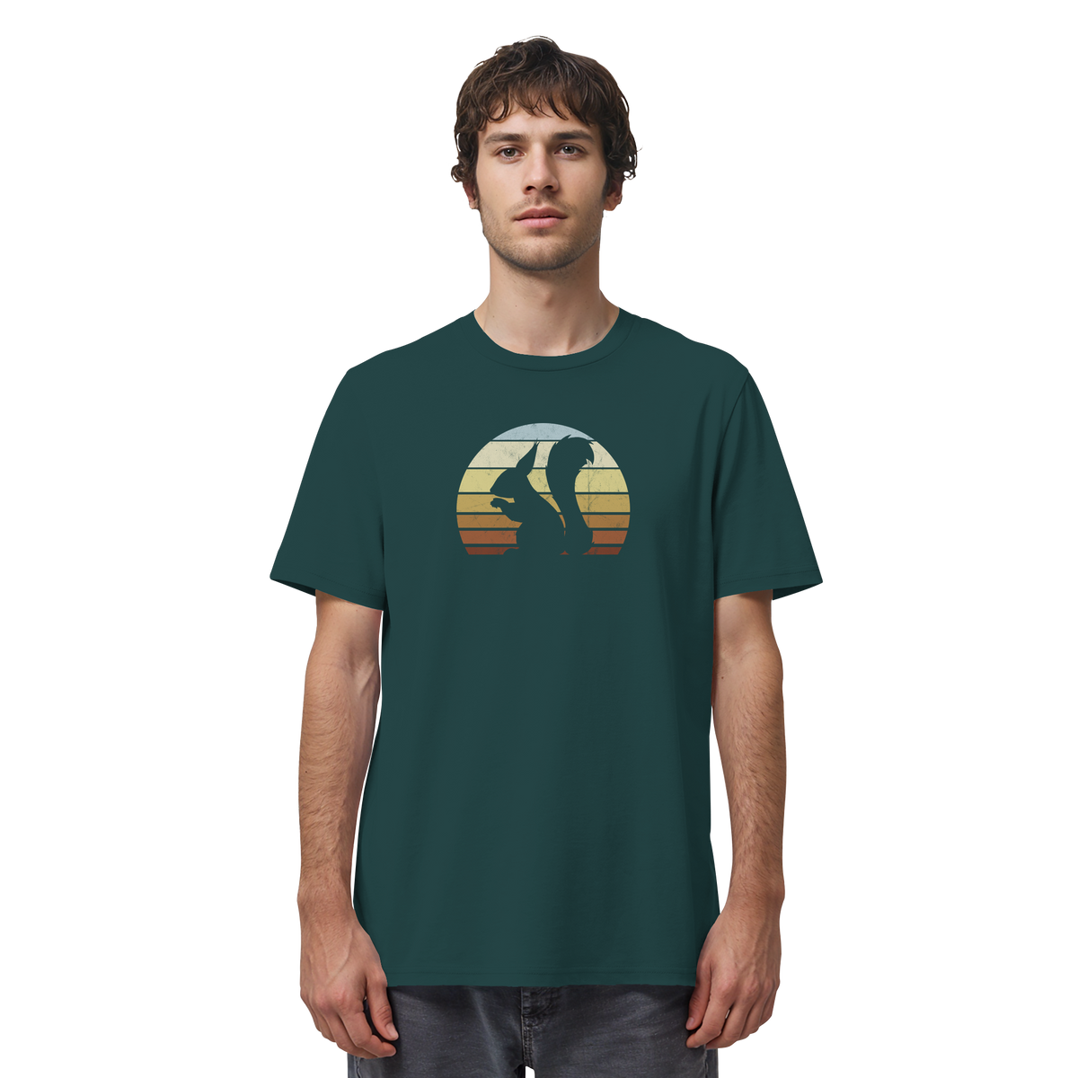 Retro Eichhörnchen Silhouette - Organic Shirt