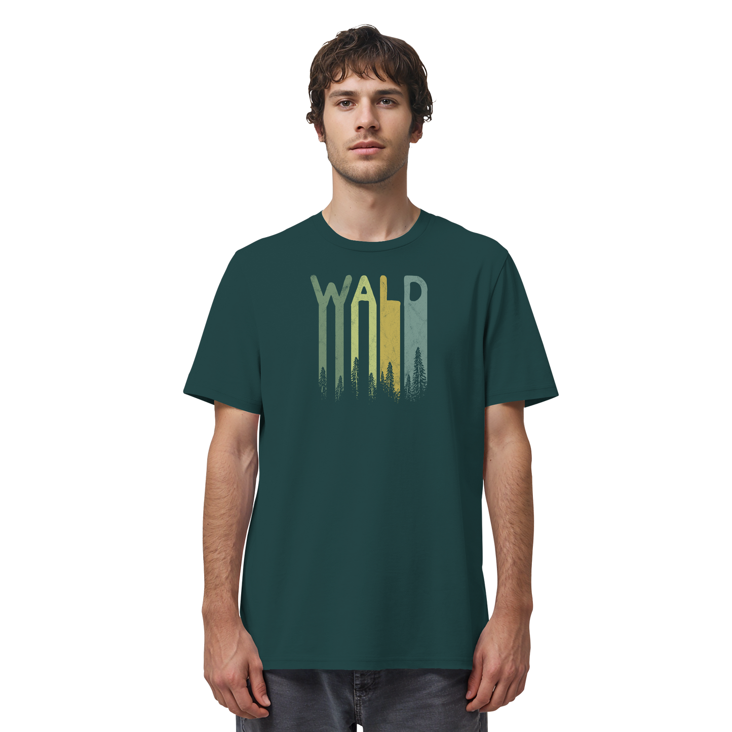 Wald Retro Forst Schriftzug - Organic Shirt