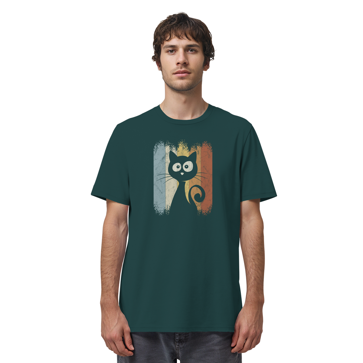Retro Katze Silhouette - Organic Shirt