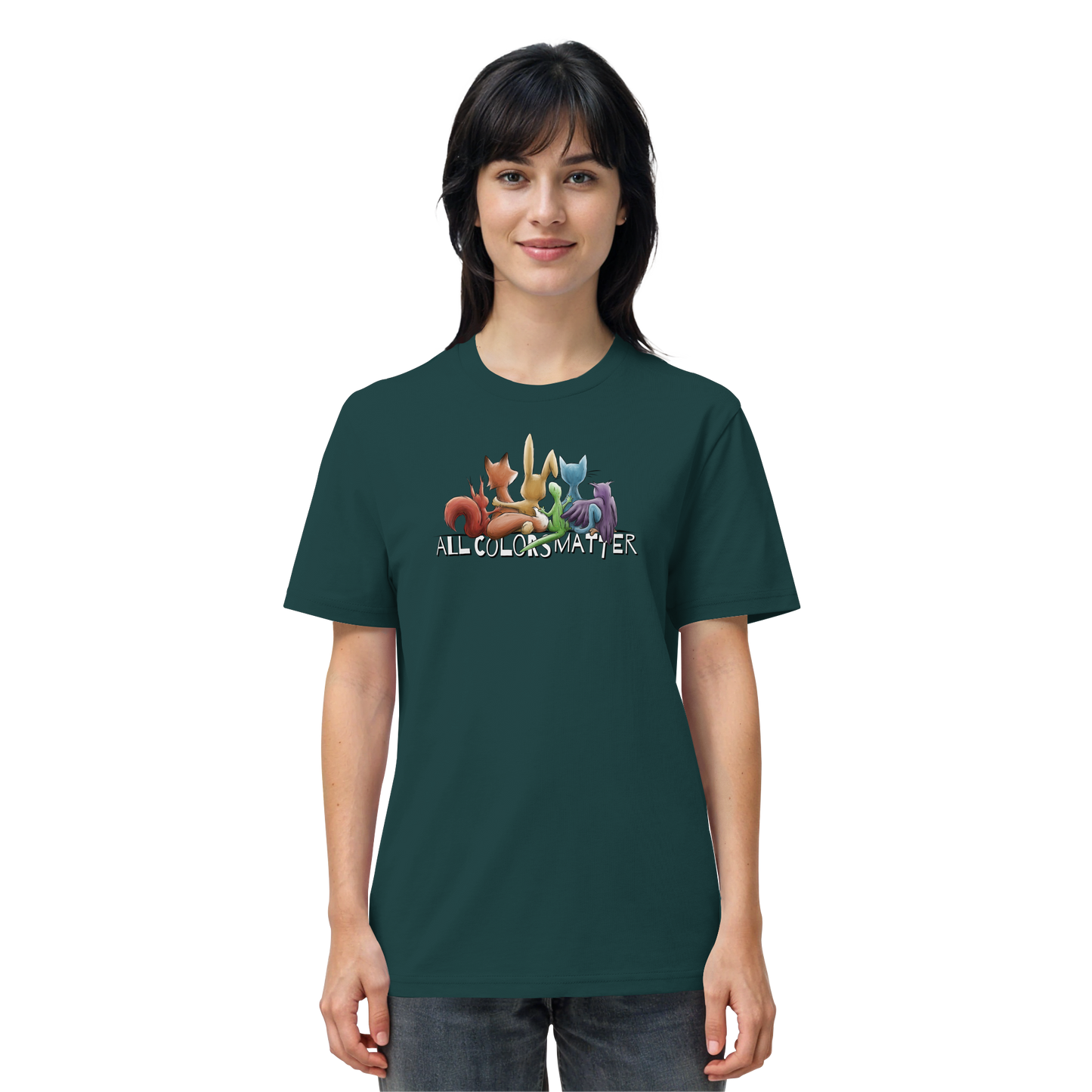 All Colors Matter! Regenbogen Tiere für Vielfalt - Organic Shirt