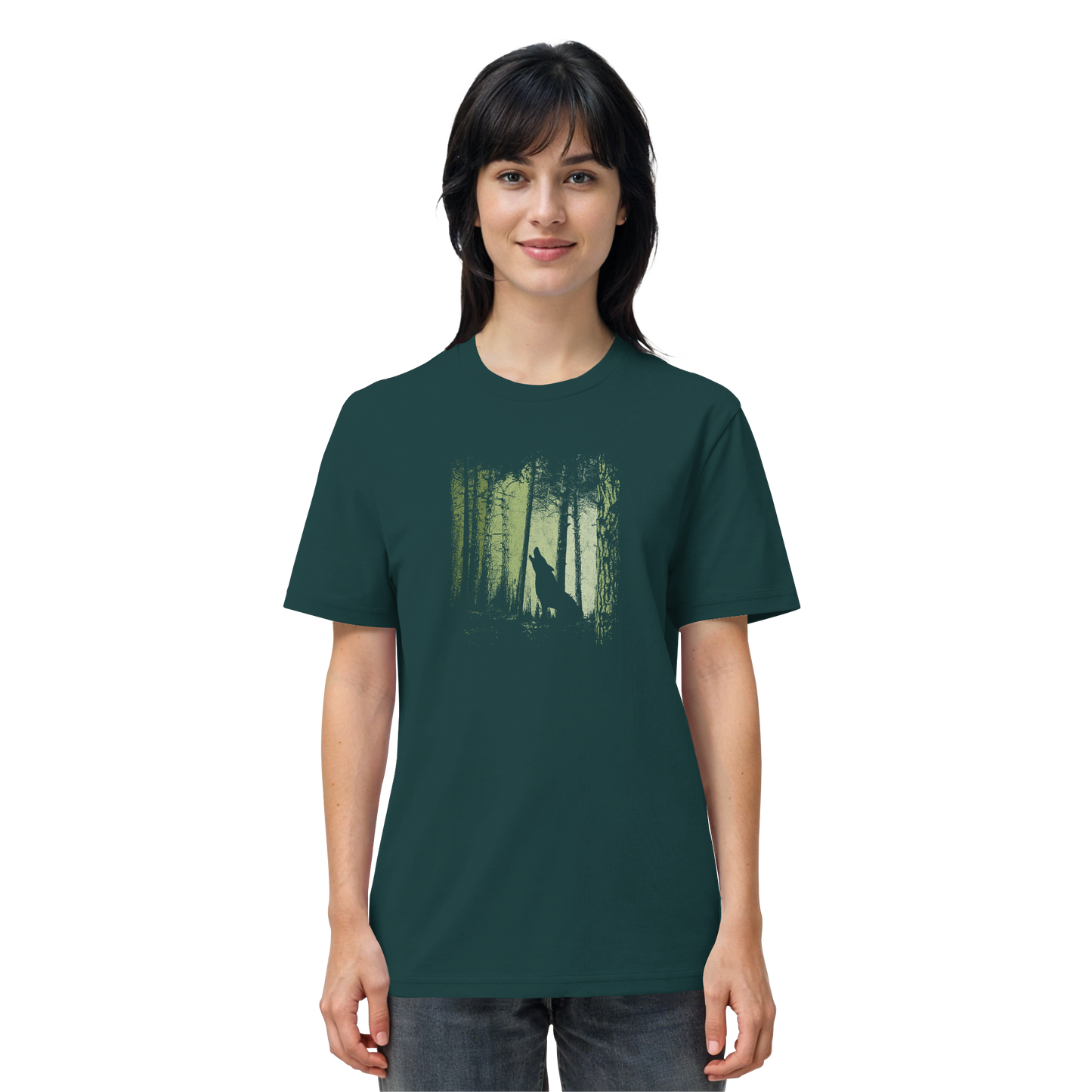 Einsamer Wolf im Zwielicht Wald  - Organic Shirt
